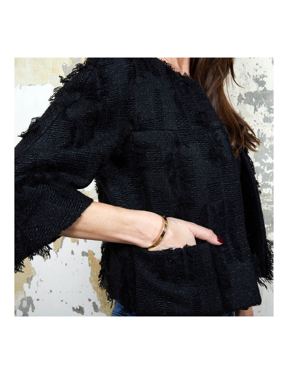 CHANEL short black jacket Size 38FR