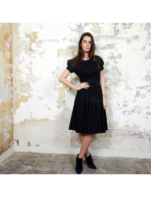 VIKTOR & ROLF T 40IT short sleeves dress in black wool