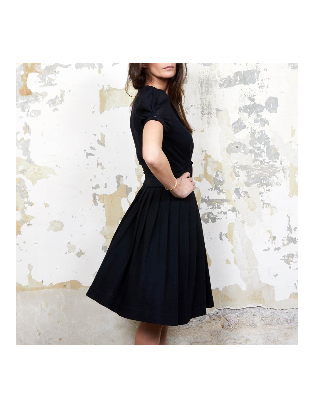 VIKTOR & ROLF T 40IT short sleeves dress in black wool