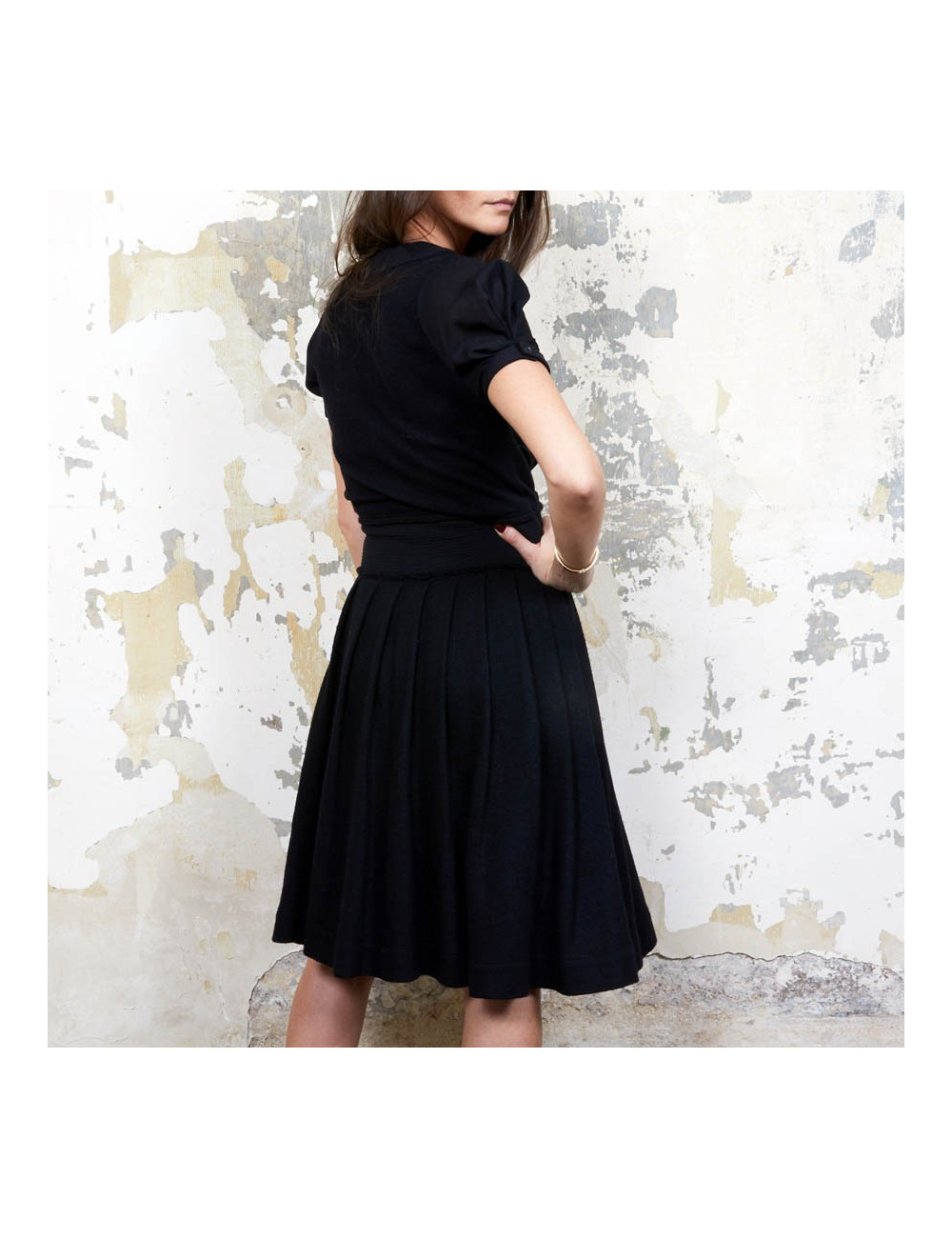 VIKTOR & ROLF T 40IT short sleeves dress in black wool