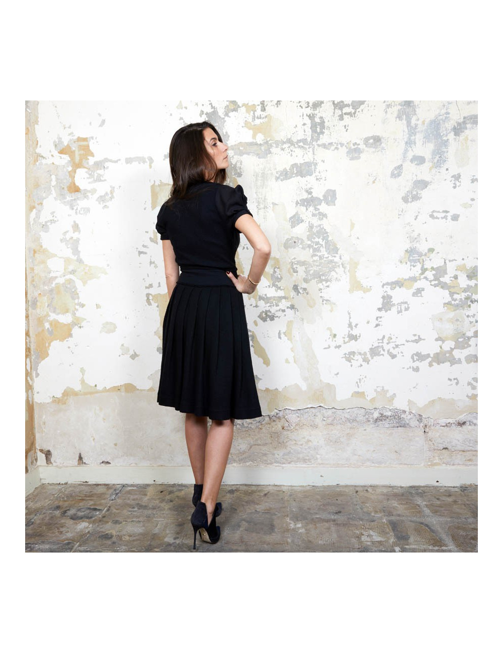 VIKTOR & ROLF T 40IT short sleeves dress in black wool
