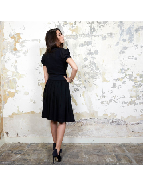 VIKTOR & ROLF T 40IT short sleeves dress in black wool