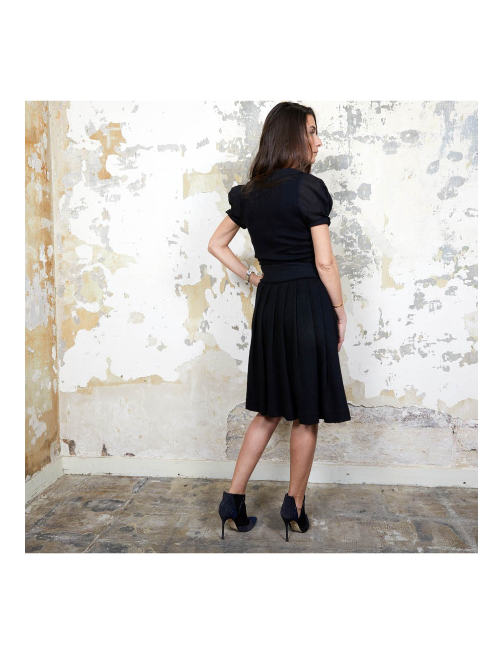 VIKTOR & ROLF T 40IT short sleeves dress in black wool