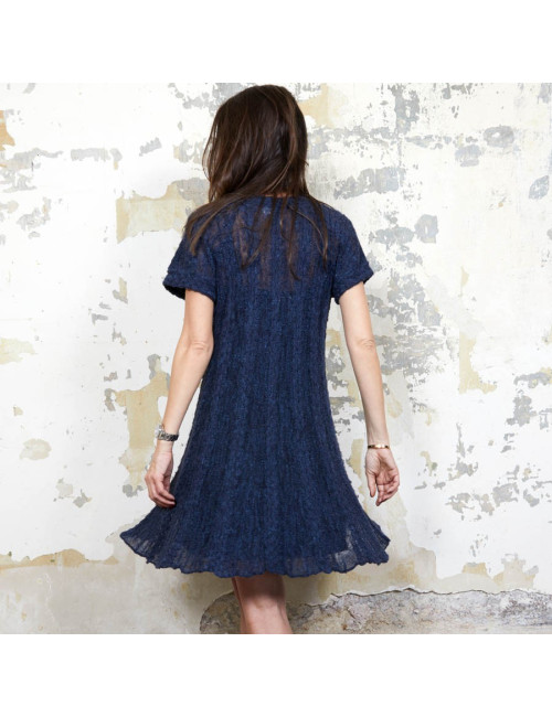 CHANEL blue alpaga knit dress size 36FR