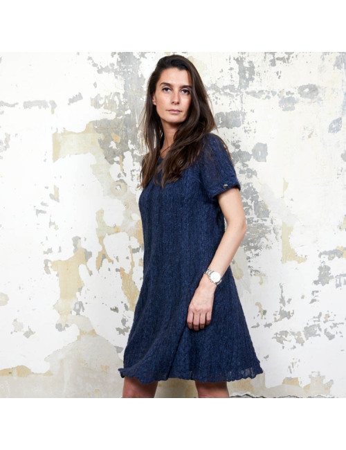 CHANEL blue alpaga knit dress size 36FR