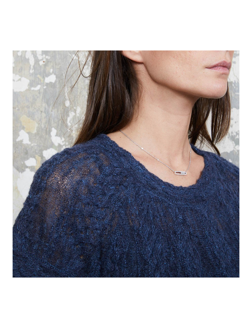 CHANEL blue alpaga knit dress size 36FR