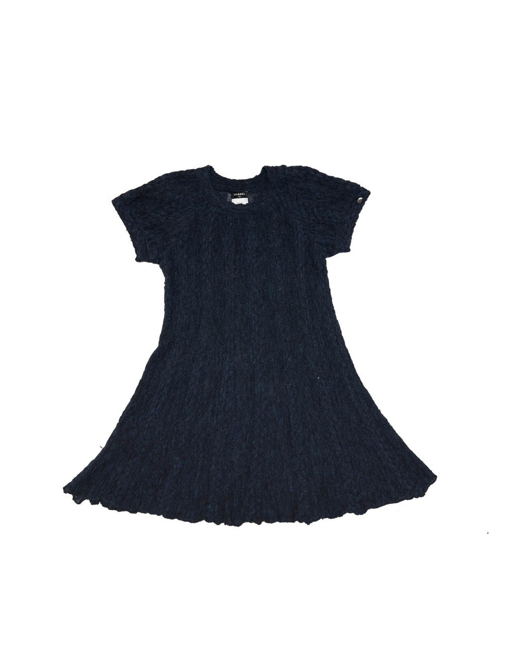 CHANEL blue alpaga knit dress size 36FR