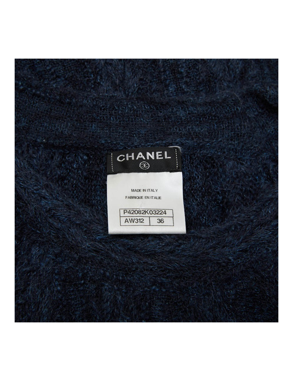 CHANEL blue alpaga knit dress size 36FR