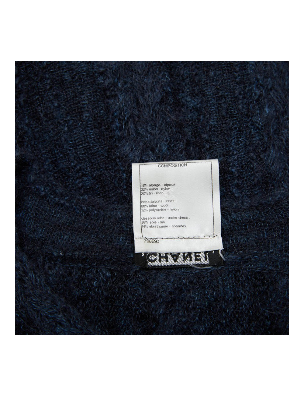 CHANEL blue alpaga knit dress size 36FR