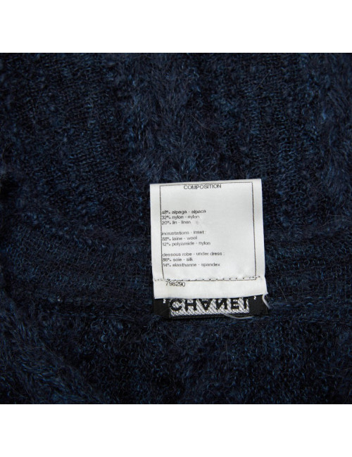 CHANEL blue alpaga knit dress size 36FR