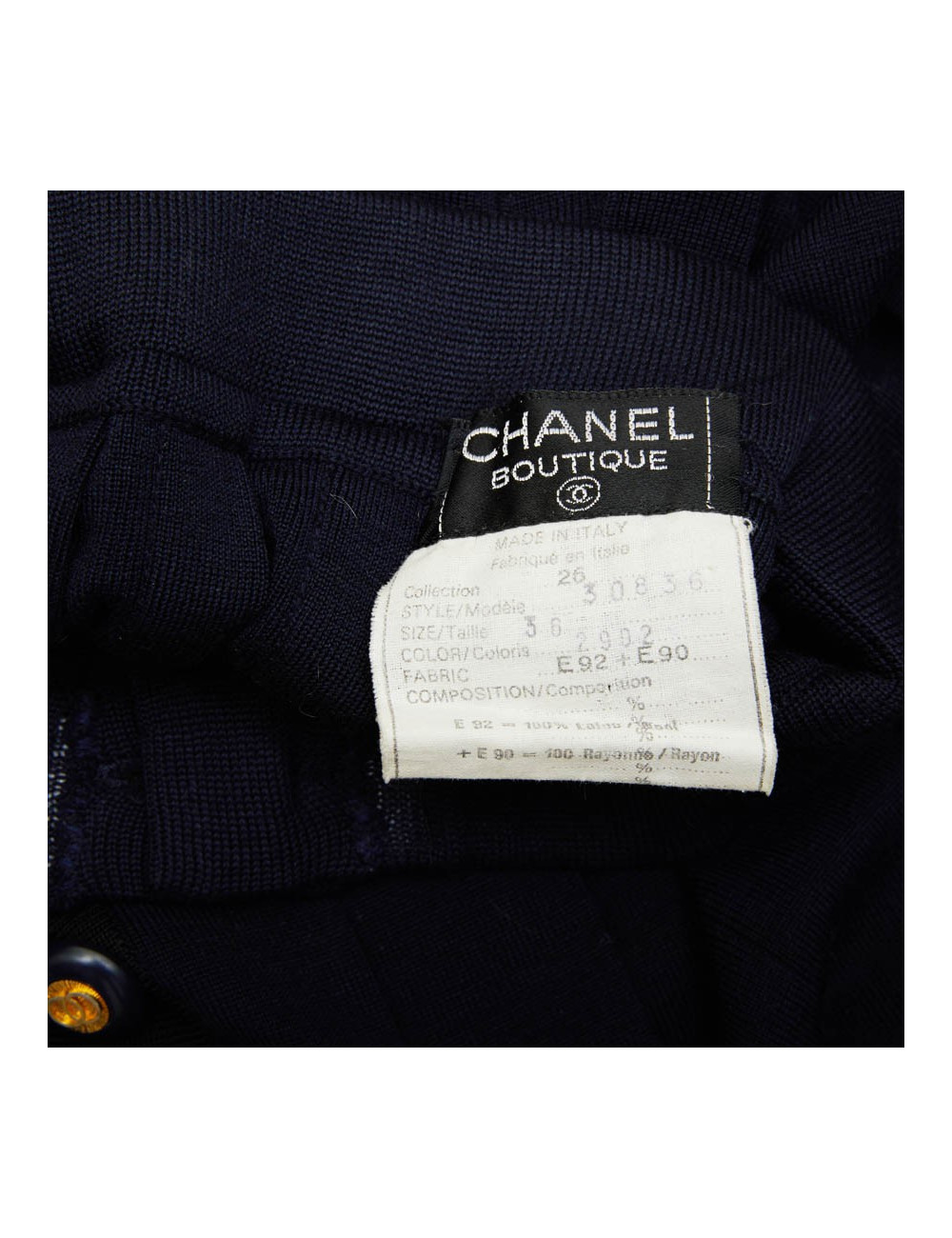 Jupe CHANEL T 36 en jersey bleu Vintage