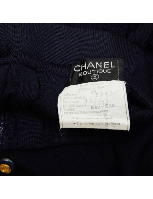 Jupe CHANEL T 36 en jersey bleu Vintage