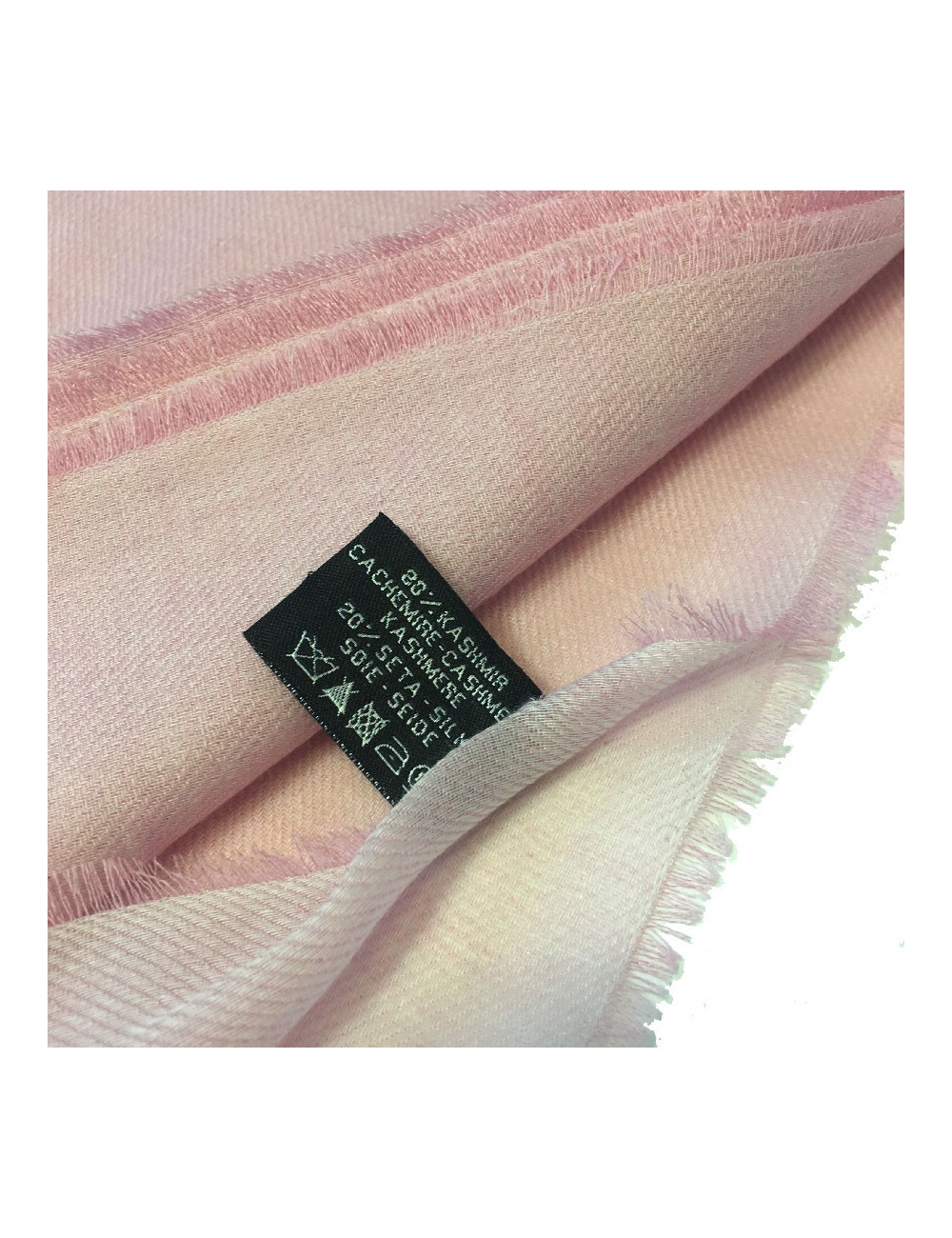 Châle CHANEL rose en cachemire et soie