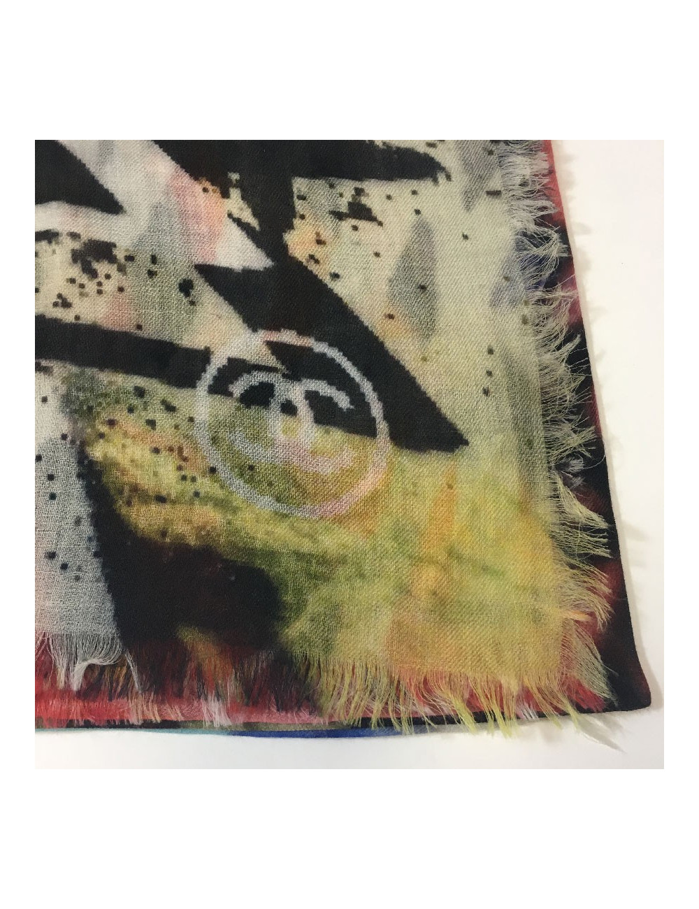 CHANEL graffiti shawl in multicolored cashmere