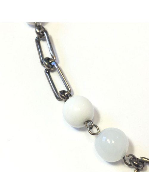 CHANEL necklace belt in white and transparent molten glass