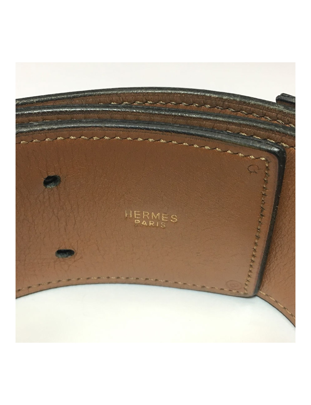 HERMES vintage belt in navy leather