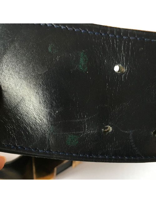 HERMES vintage belt in navy leather