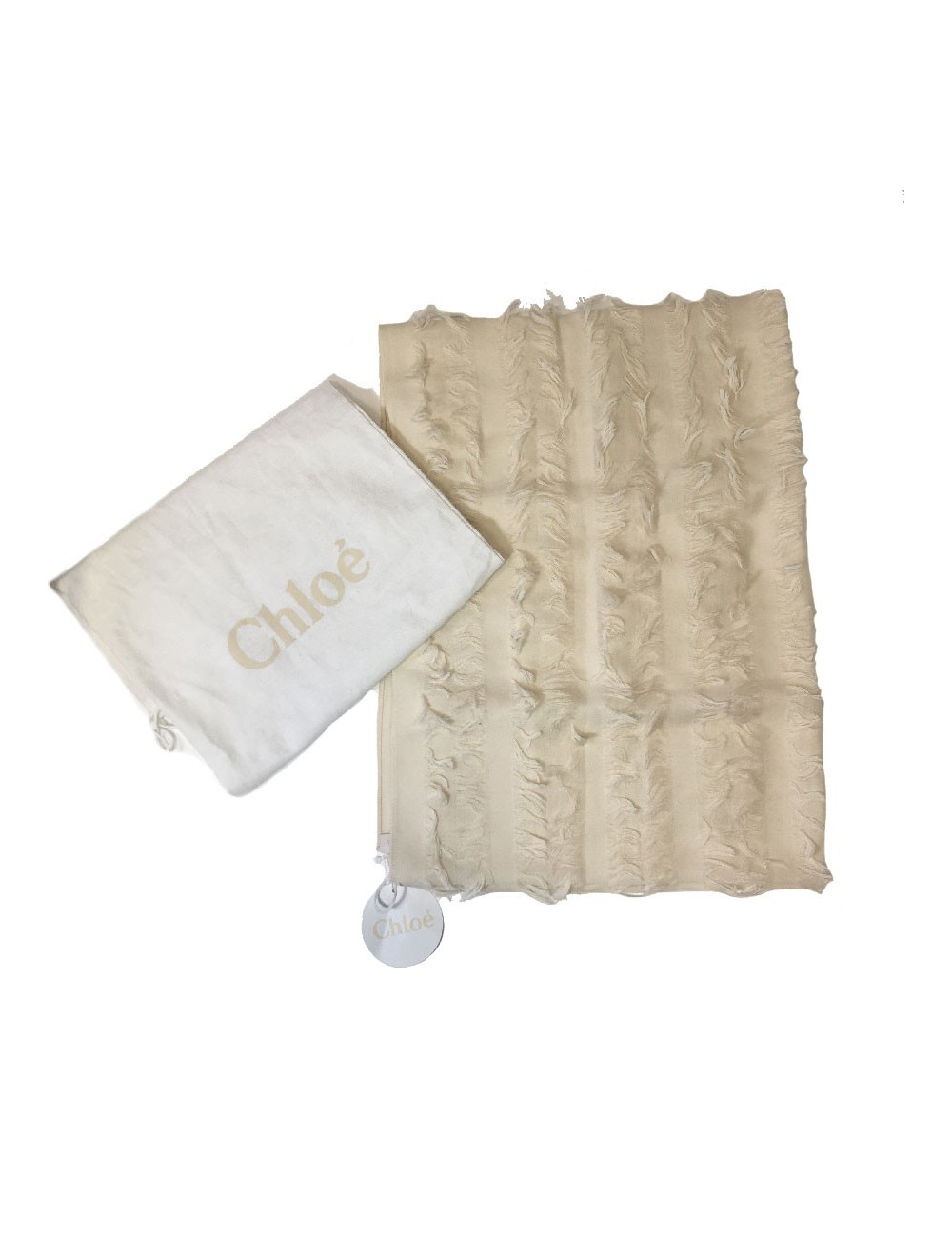  Etole CHLOE en laine et soie écru