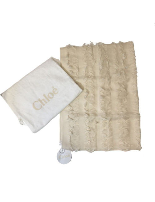  Etole CHLOE en laine et soie écru