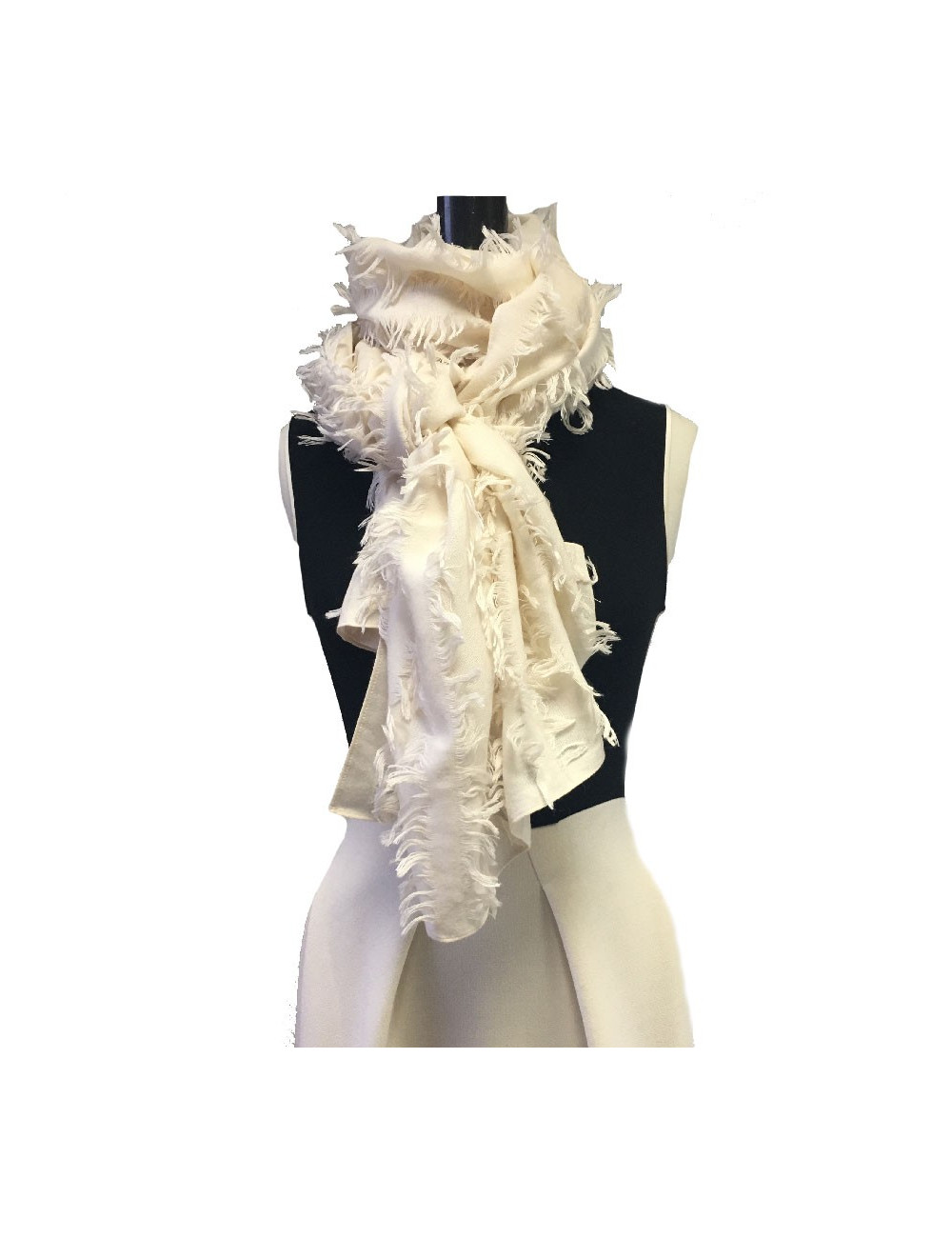  Etole CHLOE en laine et soie écru