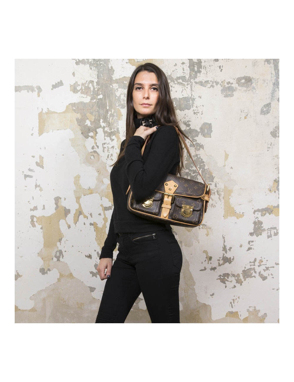 Sac cartable LOUIS VUITTON toile monogram marron