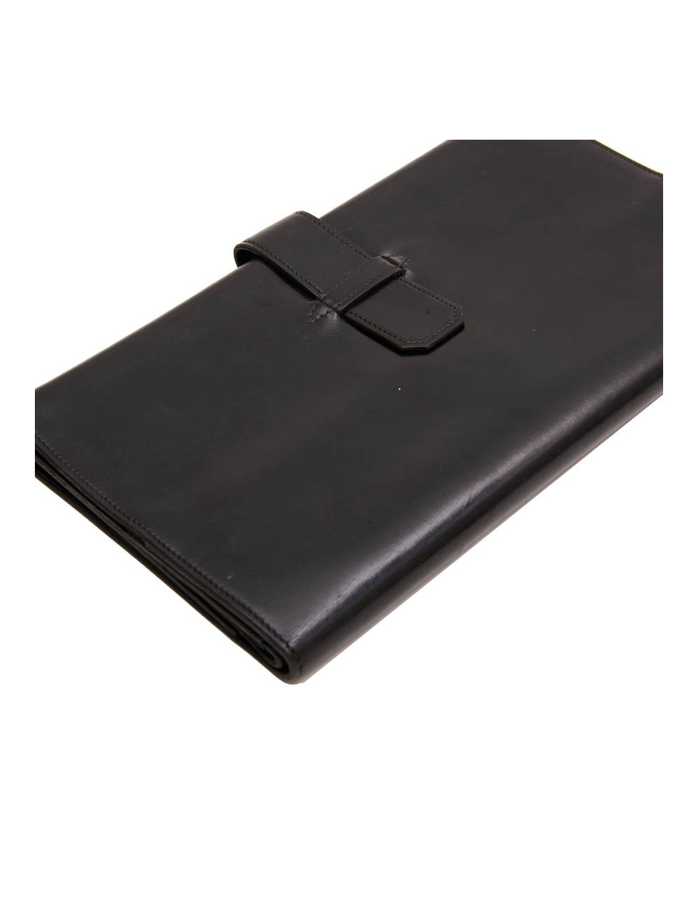 HERMES wallet-briefcase in black smooth box leather