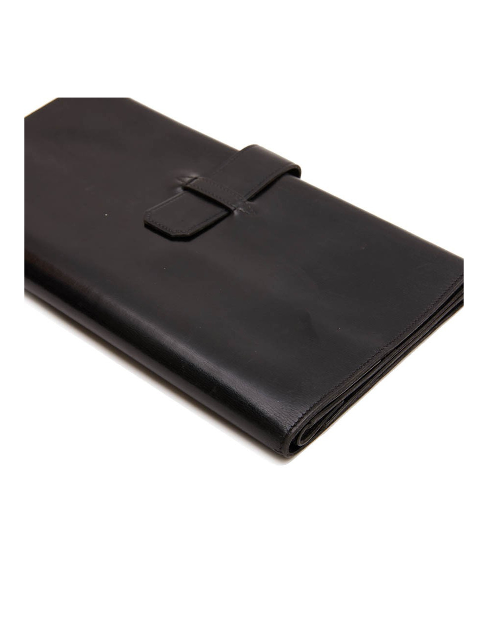 HERMES wallet-briefcase in black smooth box leather