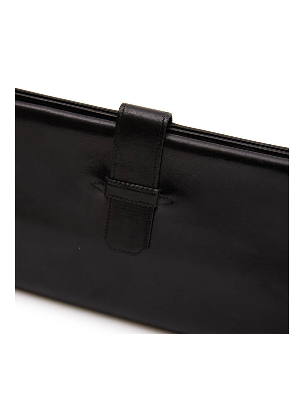 HERMES wallet-briefcase in black smooth box leather