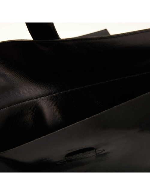 HERMES wallet-briefcase in black smooth box leather