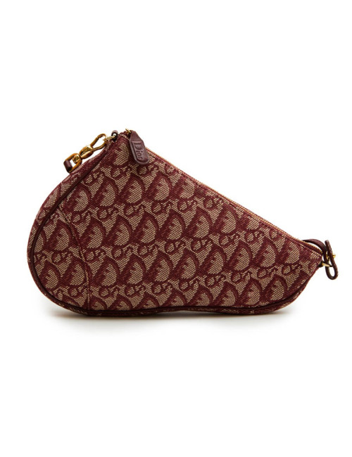 Sac "selle" CHRISTIAN DIOR monogram bordeaux