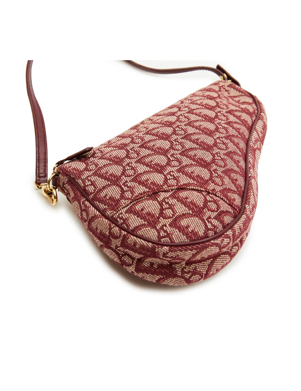 CHRISTIAN DIOR 'Saddle' Bag in bordeaux monogram canvas