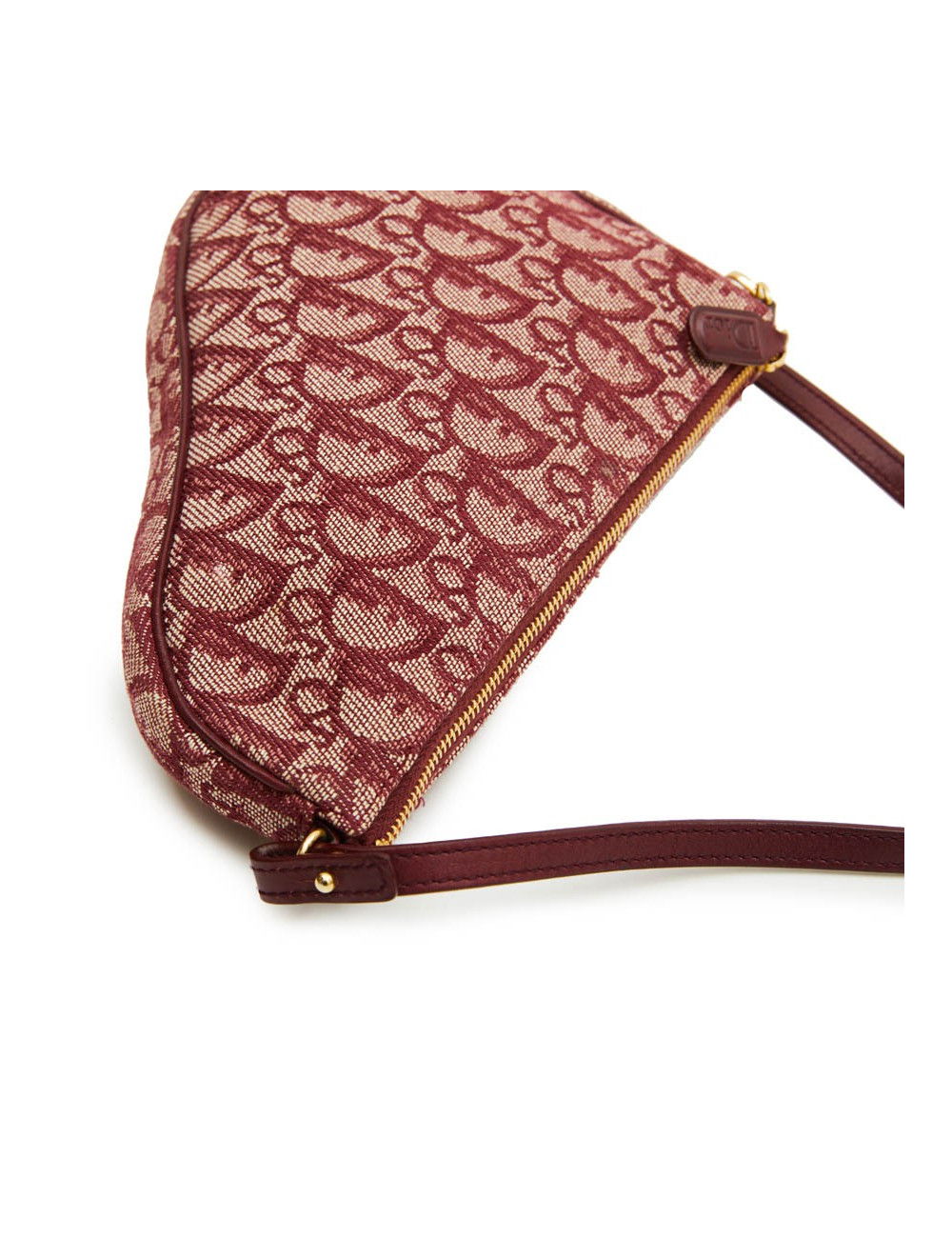 CHRISTIAN DIOR 'Saddle' Bag in bordeaux monogram canvas