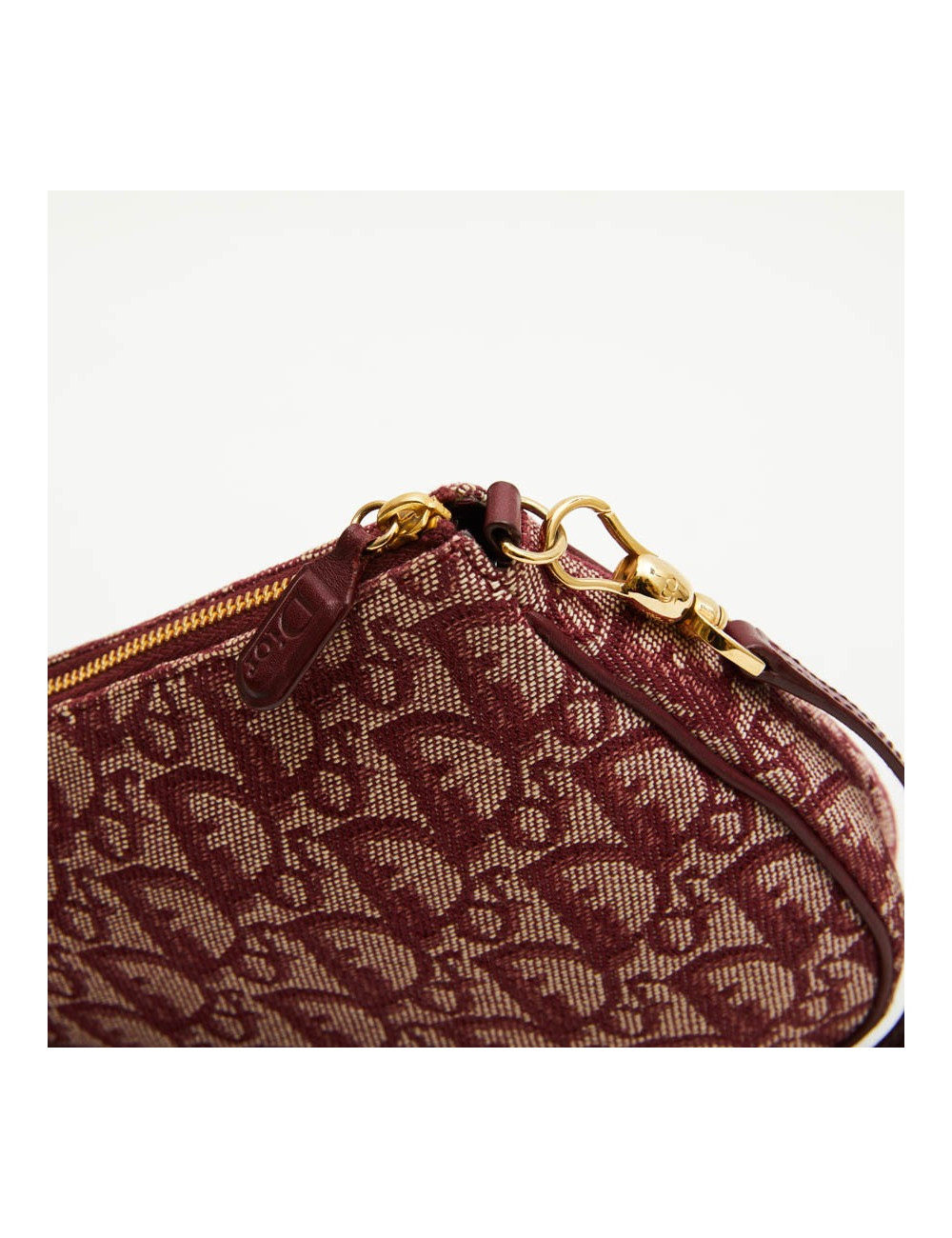 CHRISTIAN DIOR 'Saddle' Bag in bordeaux monogram canvas