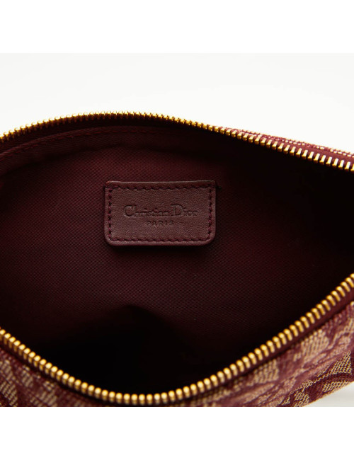 Sac "selle" CHRISTIAN DIOR monogram bordeaux