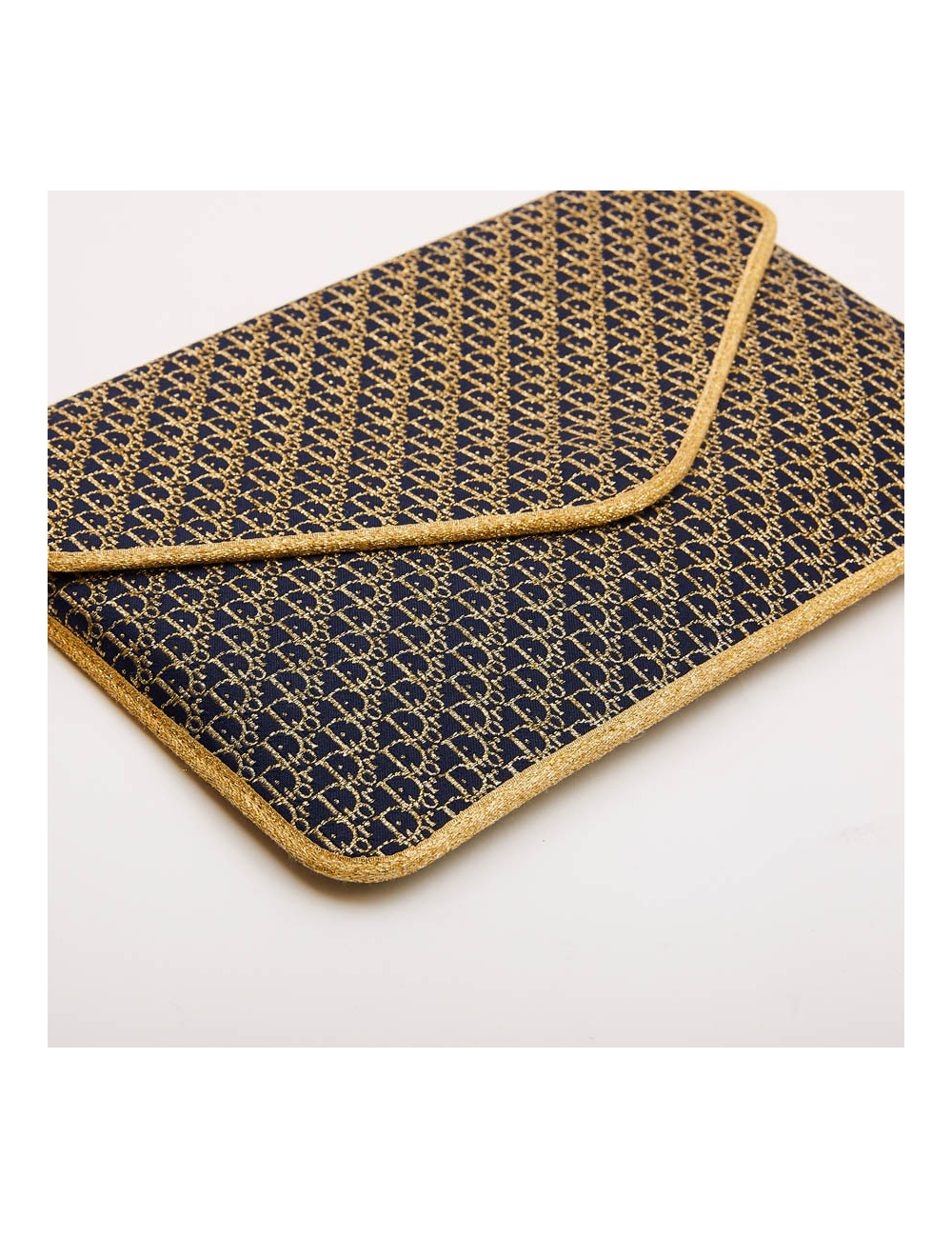 Pochette CHRISTIAN DIOR monogram doré et bleu marine