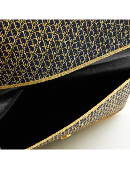 Pochette CHRISTIAN DIOR monogram doré et bleu marine