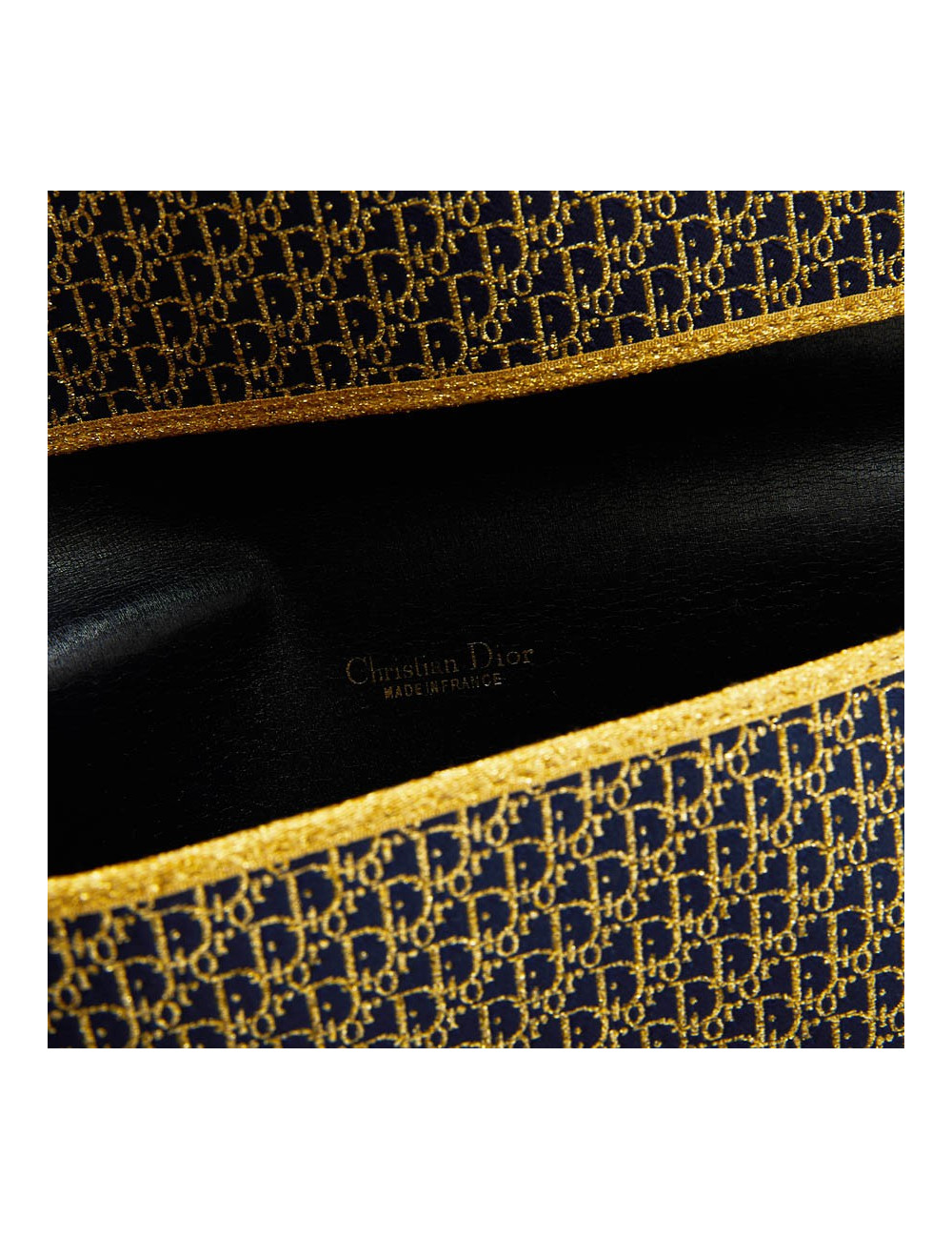 Pochette CHRISTIAN DIOR monogram doré et bleu marine