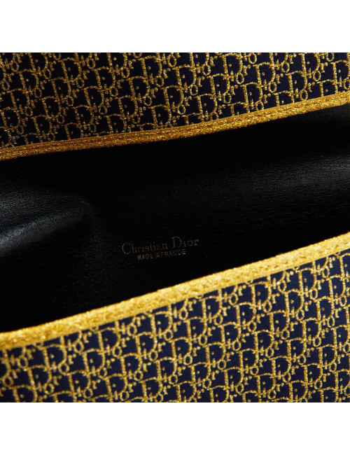 Pochette CHRISTIAN DIOR monogram doré et bleu marine