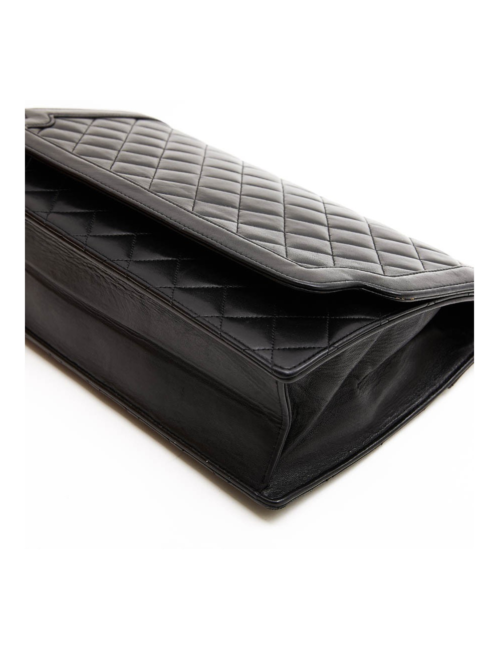Pochette CHANEL vintage cuir matelassé noir