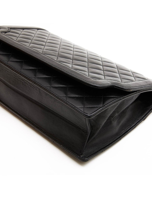 Pochette CHANEL vintage cuir matelassé noir