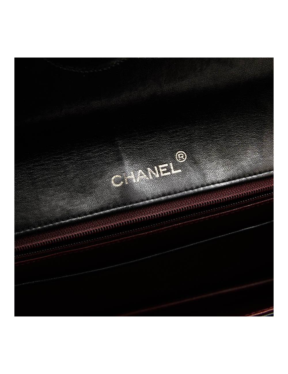 Pochette CHANEL vintage cuir matelassé noir