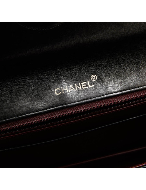 Pochette CHANEL vintage cuir matelassé noir