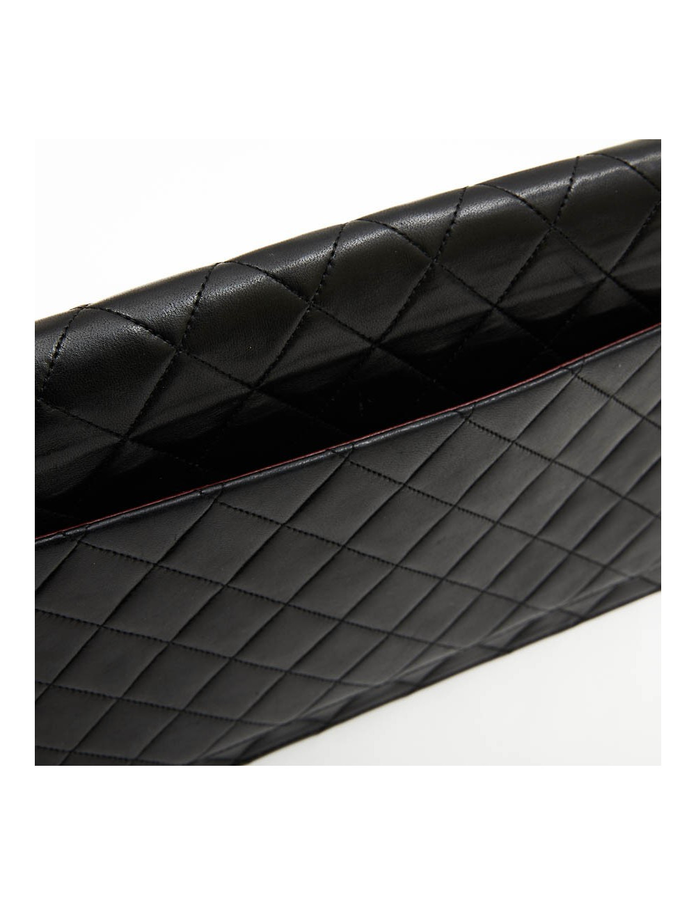 Pochette CHANEL vintage cuir matelassé noir