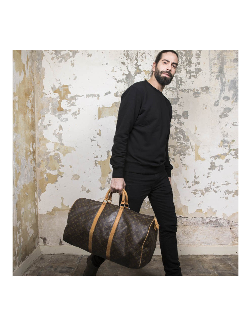 LOUIS VUITTON Keepall 55 bag in brown monogram canvas