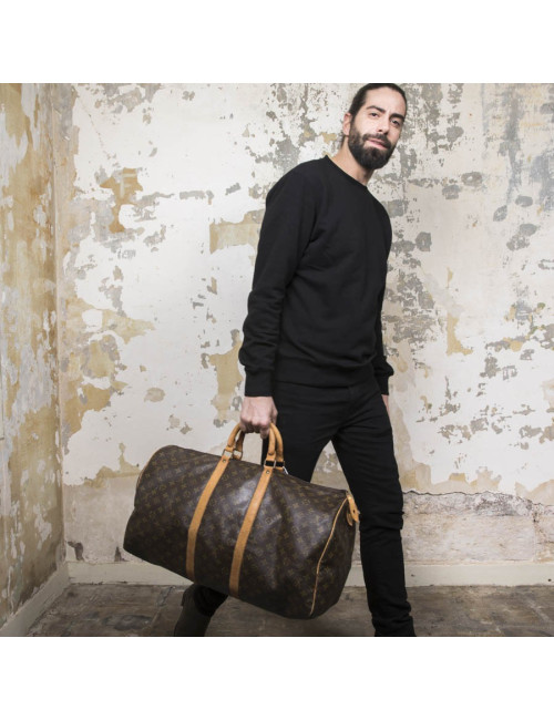 Sac Keepall 55 LOUIS VUITTON toile monogram marron