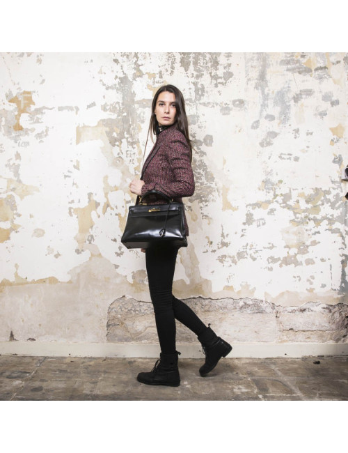 Sac Kelly 32 HERMES box noir