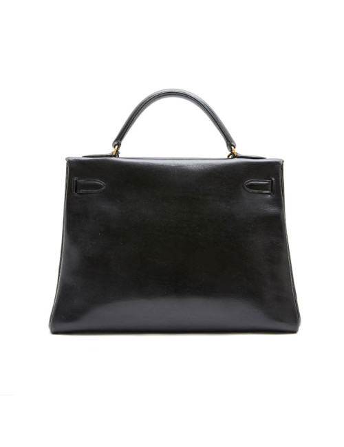 Sac Kelly 32 HERMES vintage cuir box noir