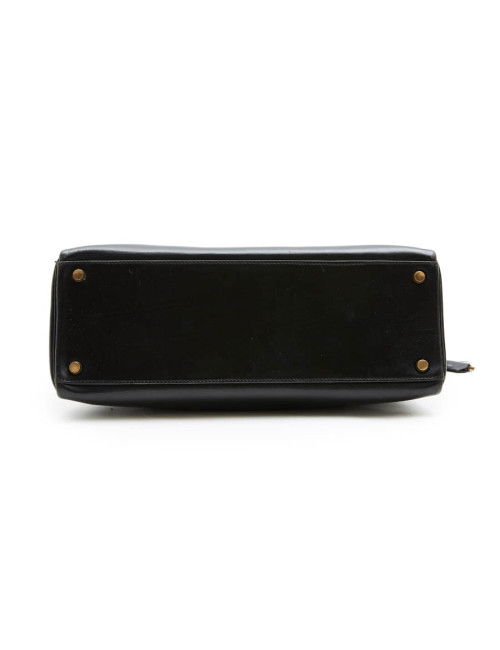 HERMES vintage 'Kelly 32' bag in black box leather