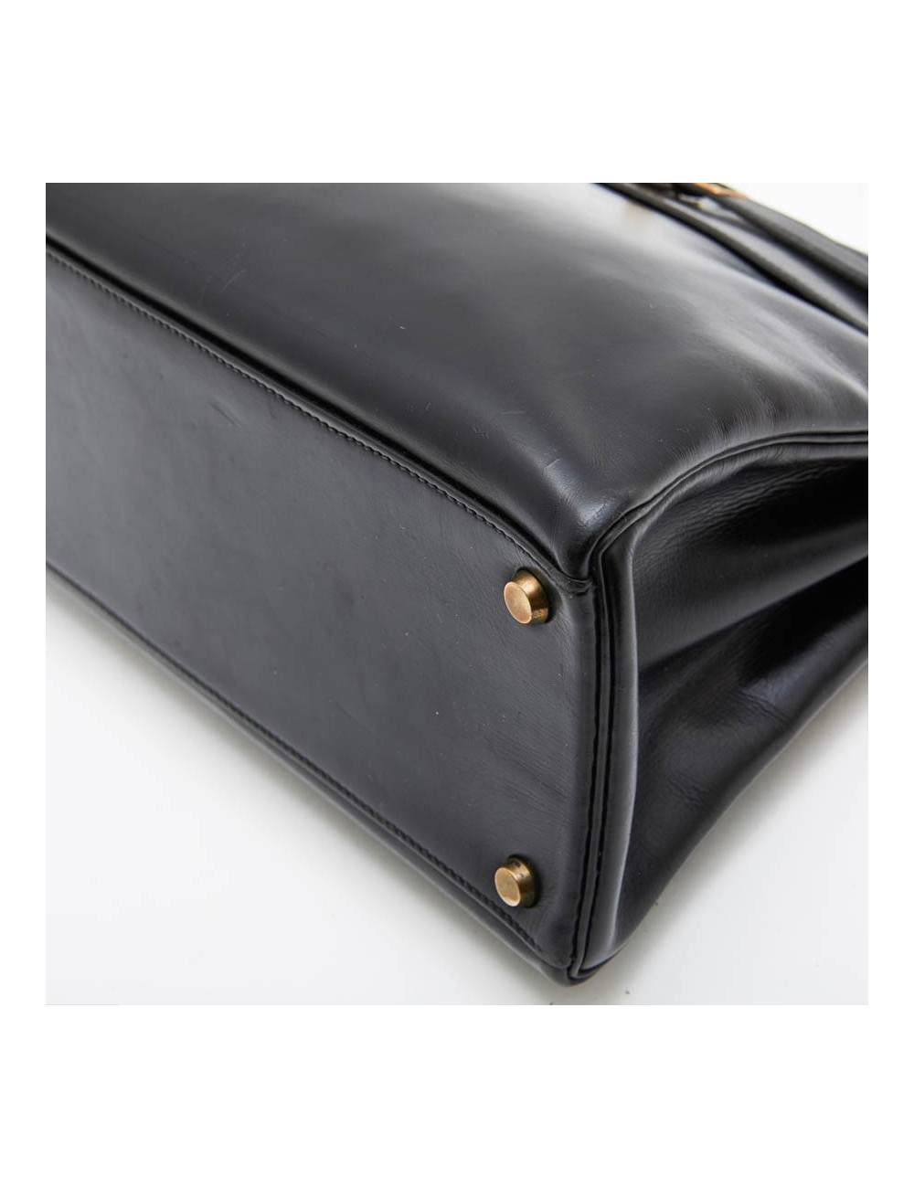 Sac Kelly 32 HERMES vintage cuir box noir