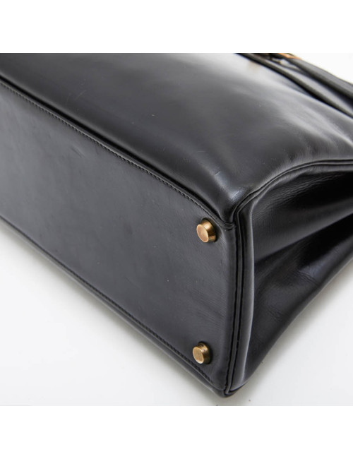 Sac Kelly 32 HERMES vintage cuir box noir